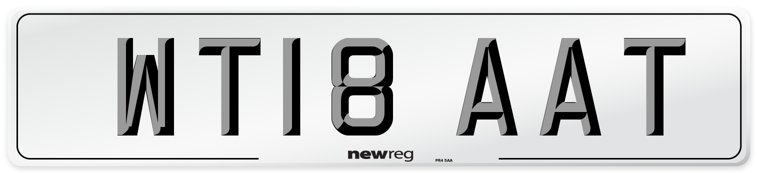 WT18 AAT Number Plate from New Reg